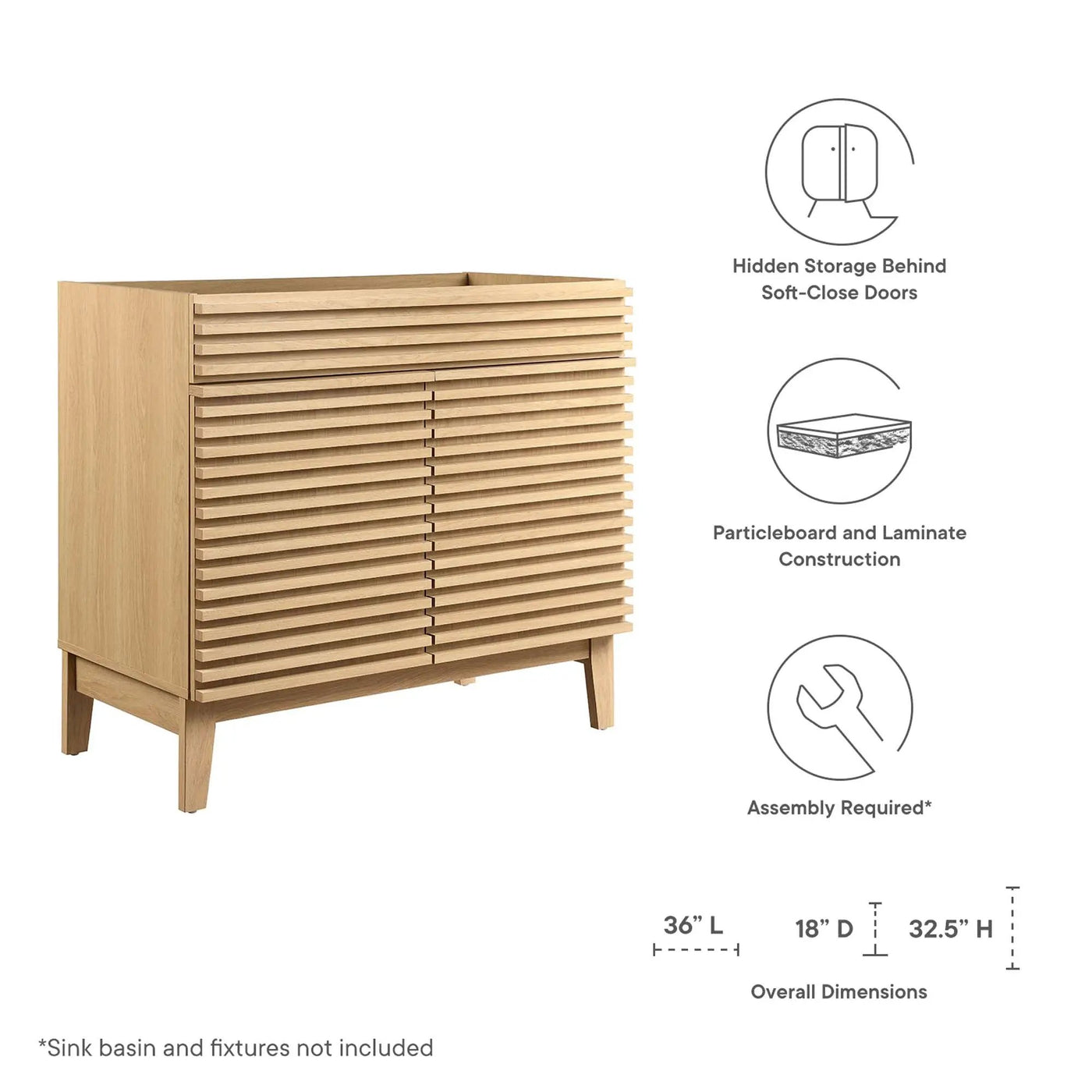 Render 36" Bathroom Vanity Cabinet by Modway by HouseOfZazla