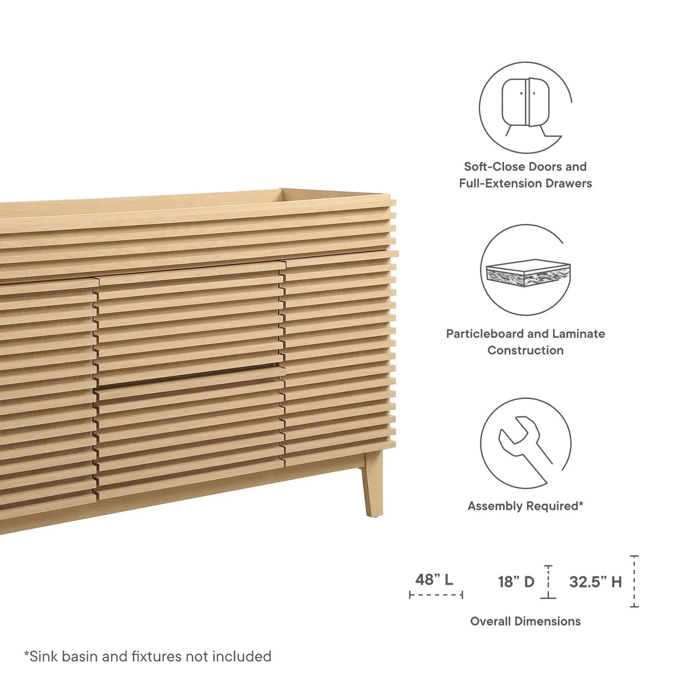 Render 48" Single Sink Bathroom Vanity Cabinet by Modway by HouseOfZazla