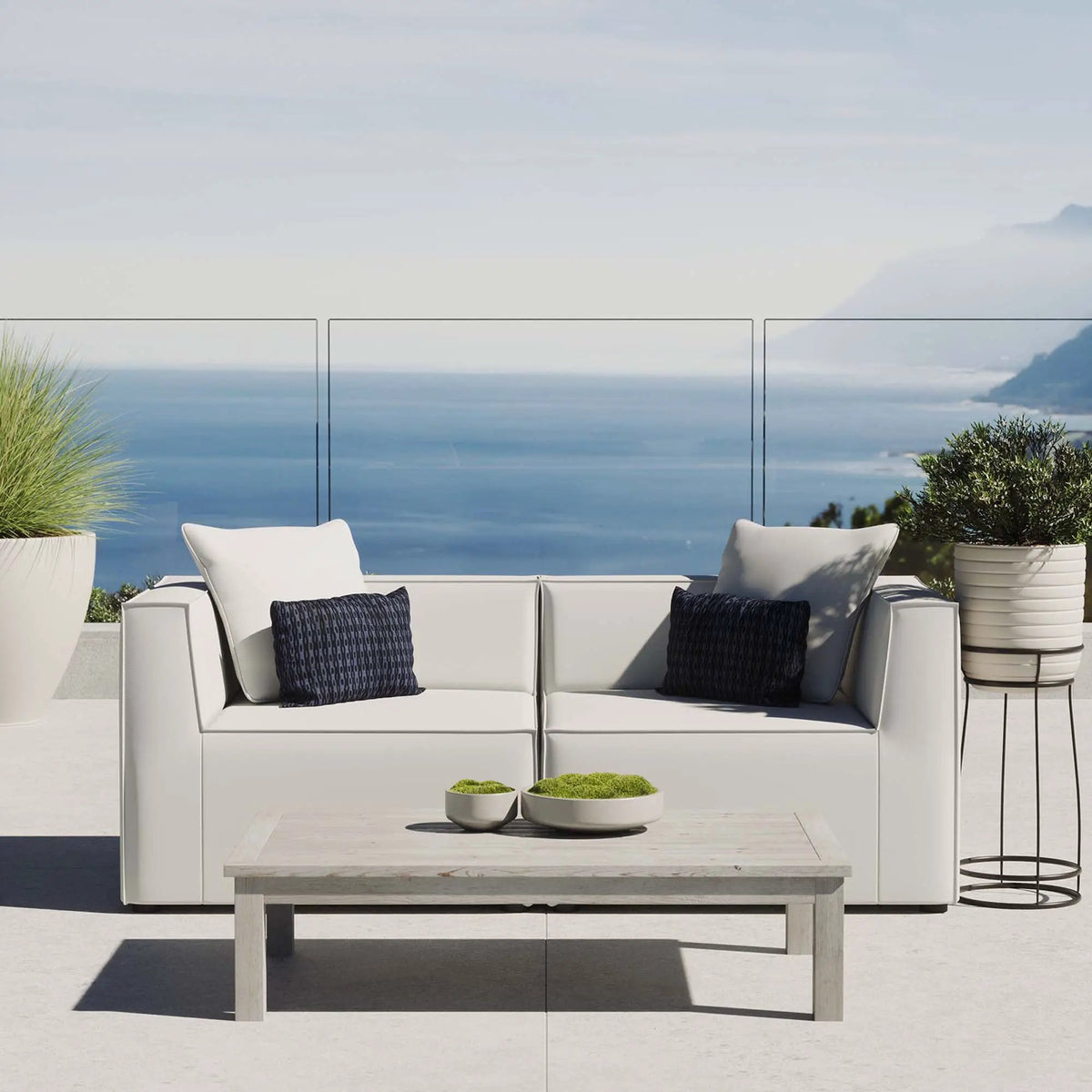 Saybrook 2-Piece Outdoor Patio Upholstered Sectional Sofa Loveseat by Modway by HouseOfZazla