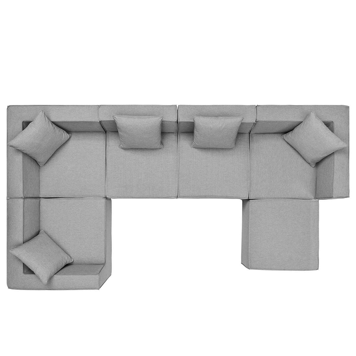Saybrook 6-Piece Outdoor Patio Upholstered Sectional Sofa by Modway - Gray / Navy / White (EEI-4386), photo 2 of 39