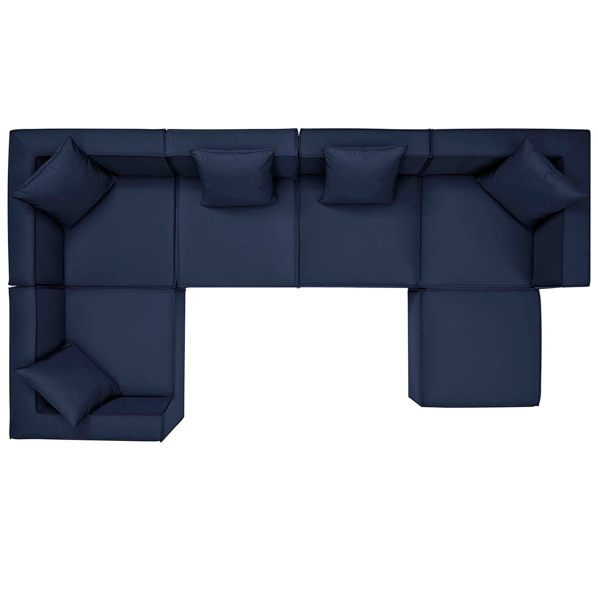 Saybrook 6-Piece Outdoor Patio Upholstered Sectional Sofa by Modway - Gray / Navy / White (EEI-4386), photo 15 of 39