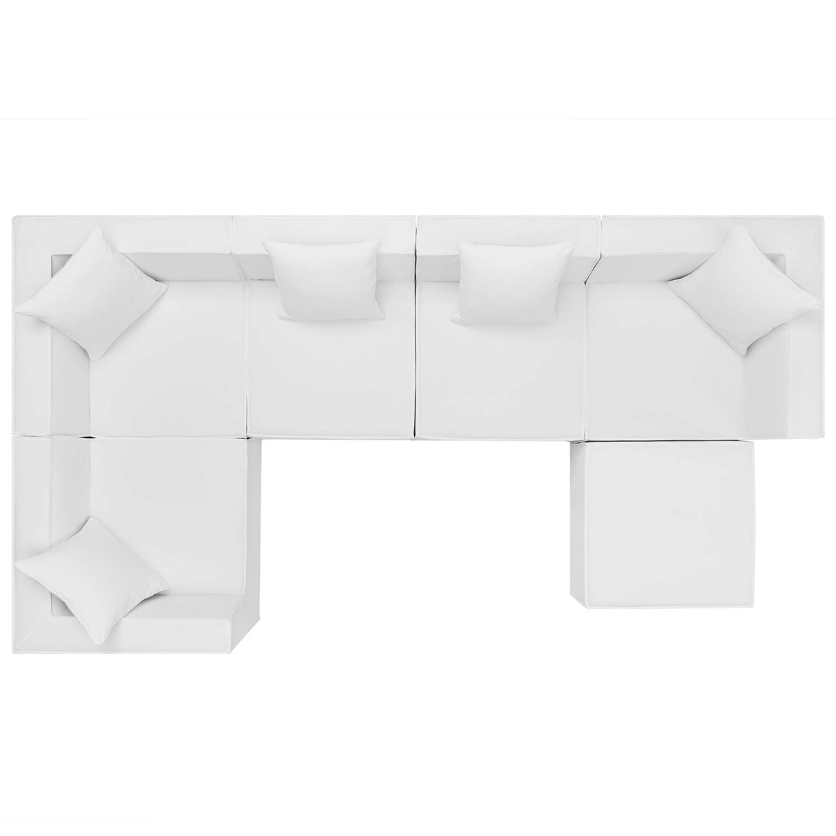 Saybrook 6-Piece Outdoor Patio Upholstered Sectional Sofa by Modway - Gray / Navy / White (EEI-4386), photo 28 of 39