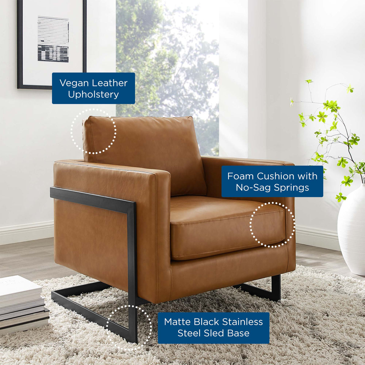Posse Vegan Leather Accent Chair by Modway, photo 7 of 8