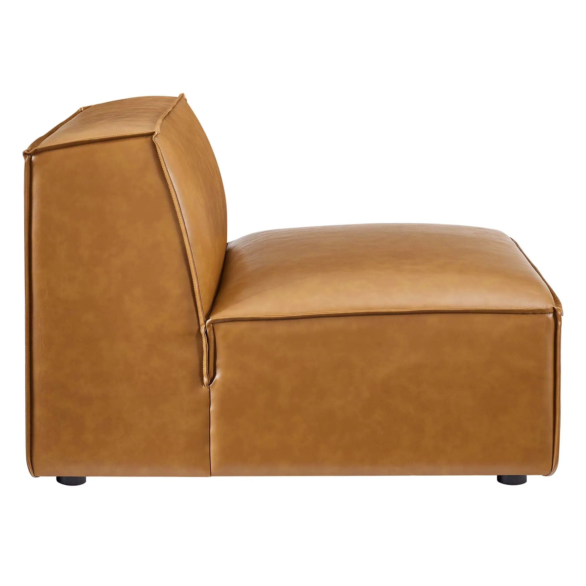 Restore Vegan Leather Sectional Sofa Armless Chair by Modway by HouseOfZazla