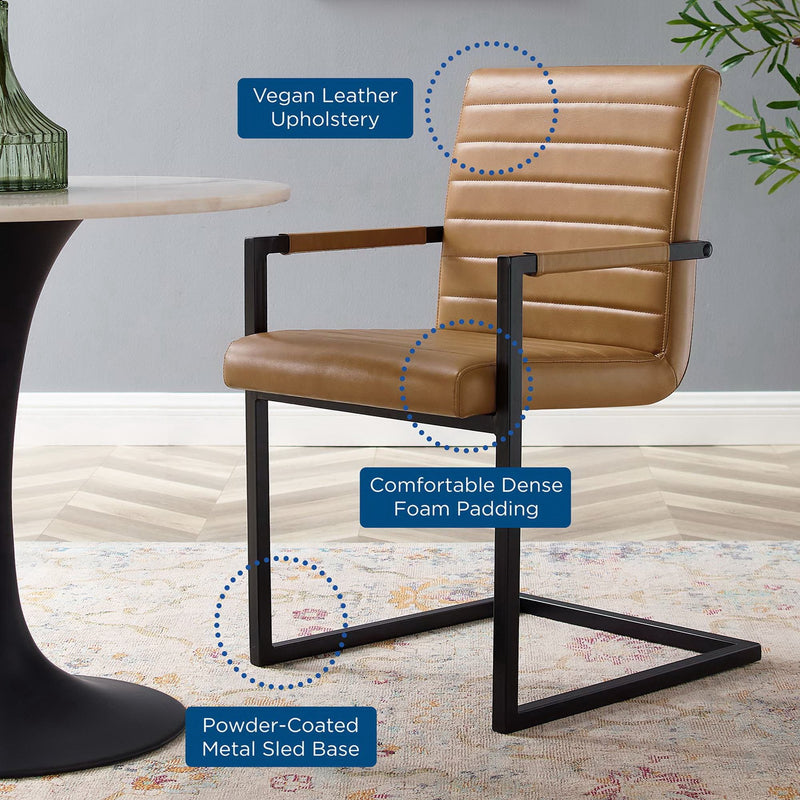 Savoy Vegan Leather Dining Chairs Set of 2 by Modway, photo 2 of 9