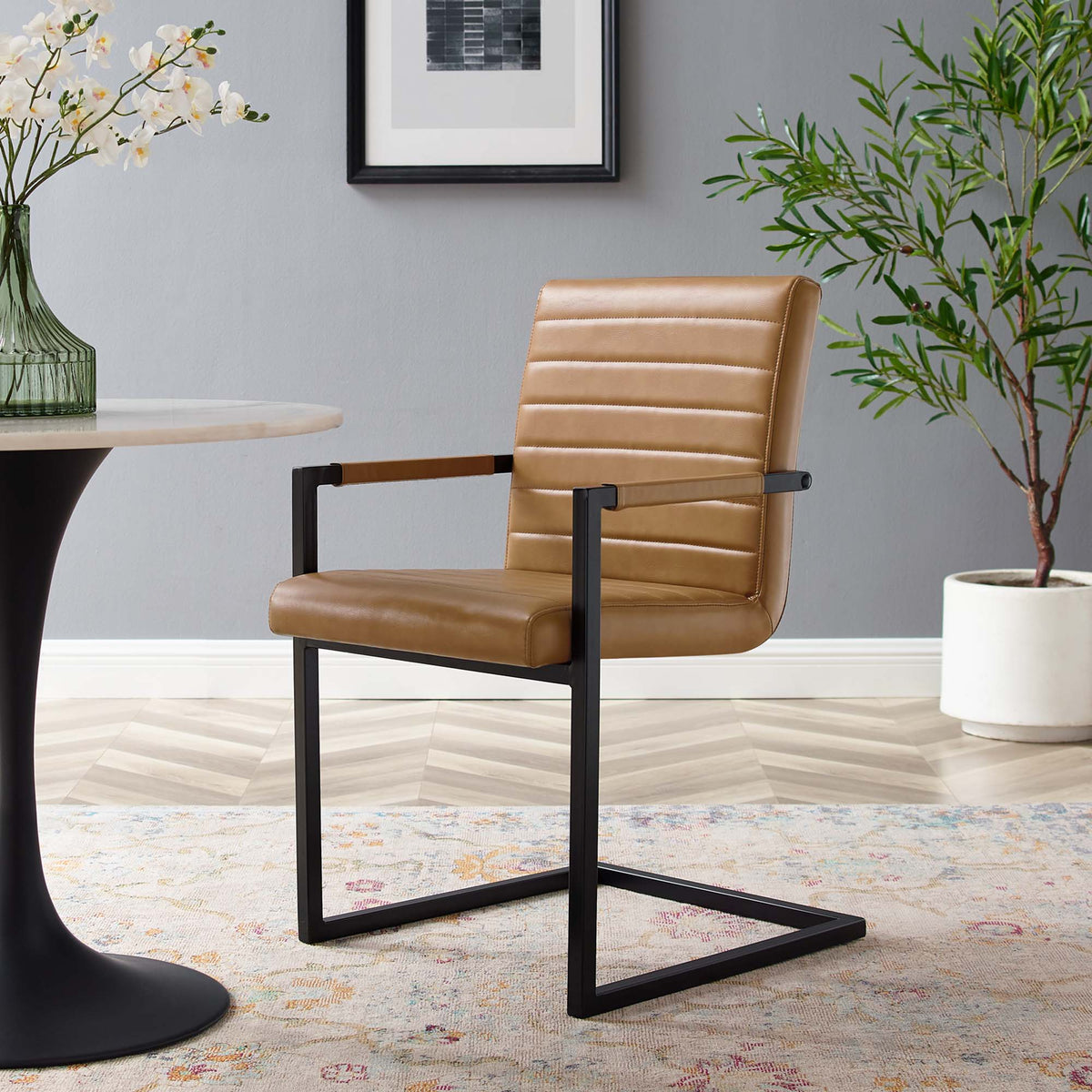 Savoy Vegan Leather Dining Chairs Set of 2 by Modway, photo 9 of 9