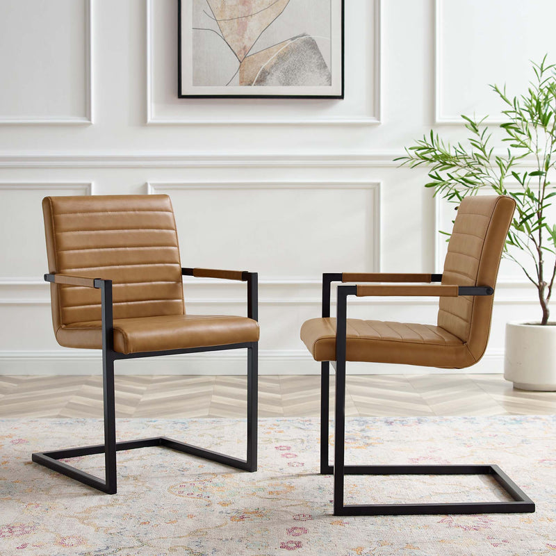 Savoy Vegan Leather Dining Chairs Set of 2 by Modway, photo 8 of 9