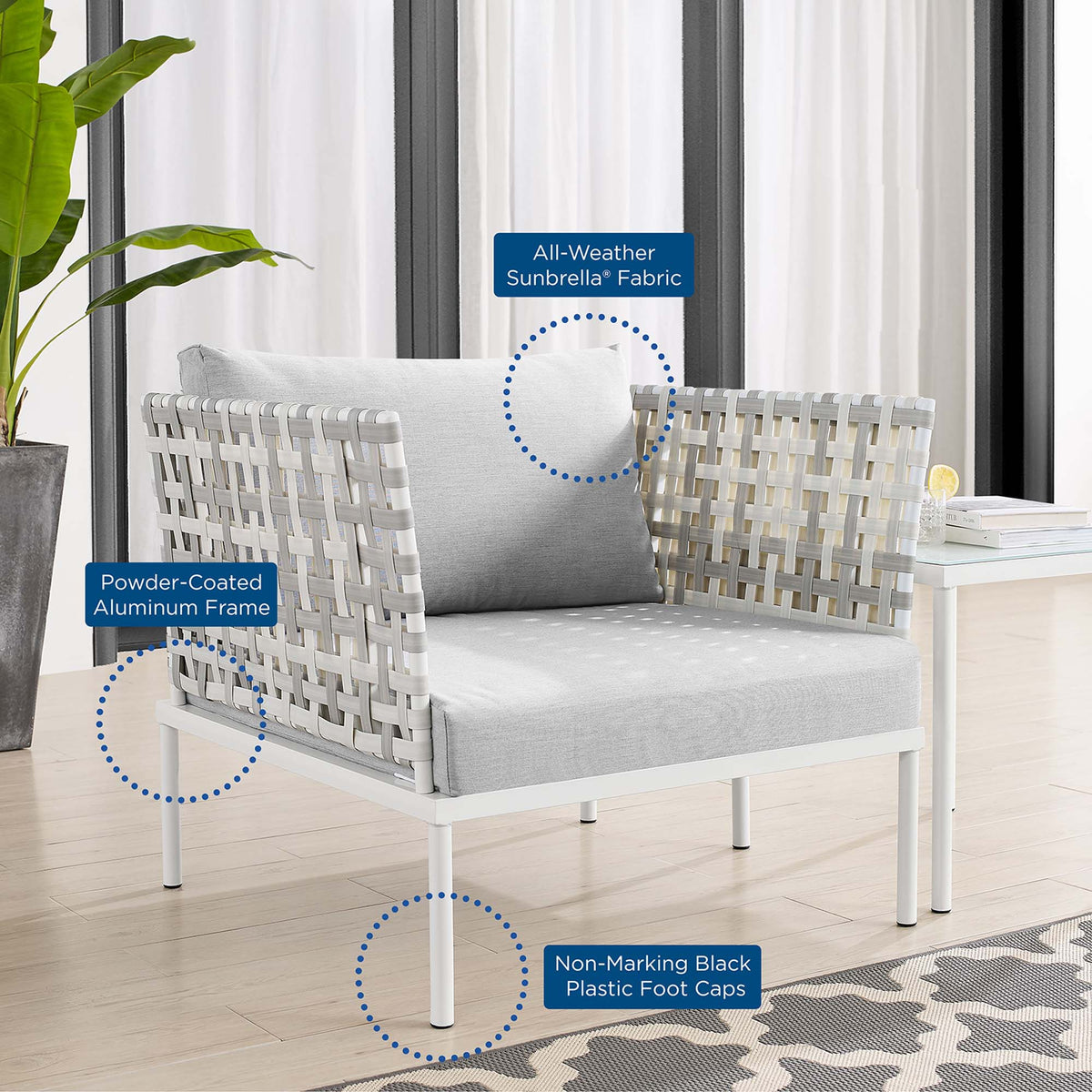 Harmony Sunbrella® Basket Weave Outdoor Patio Aluminum Armchair by Modway, photo 7 of 16