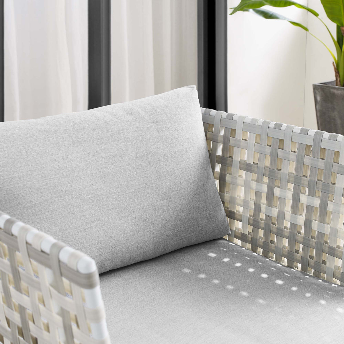 Harmony Sunbrella® Basket Weave Outdoor Patio Aluminum Armchair by Modway, photo 8 of 16