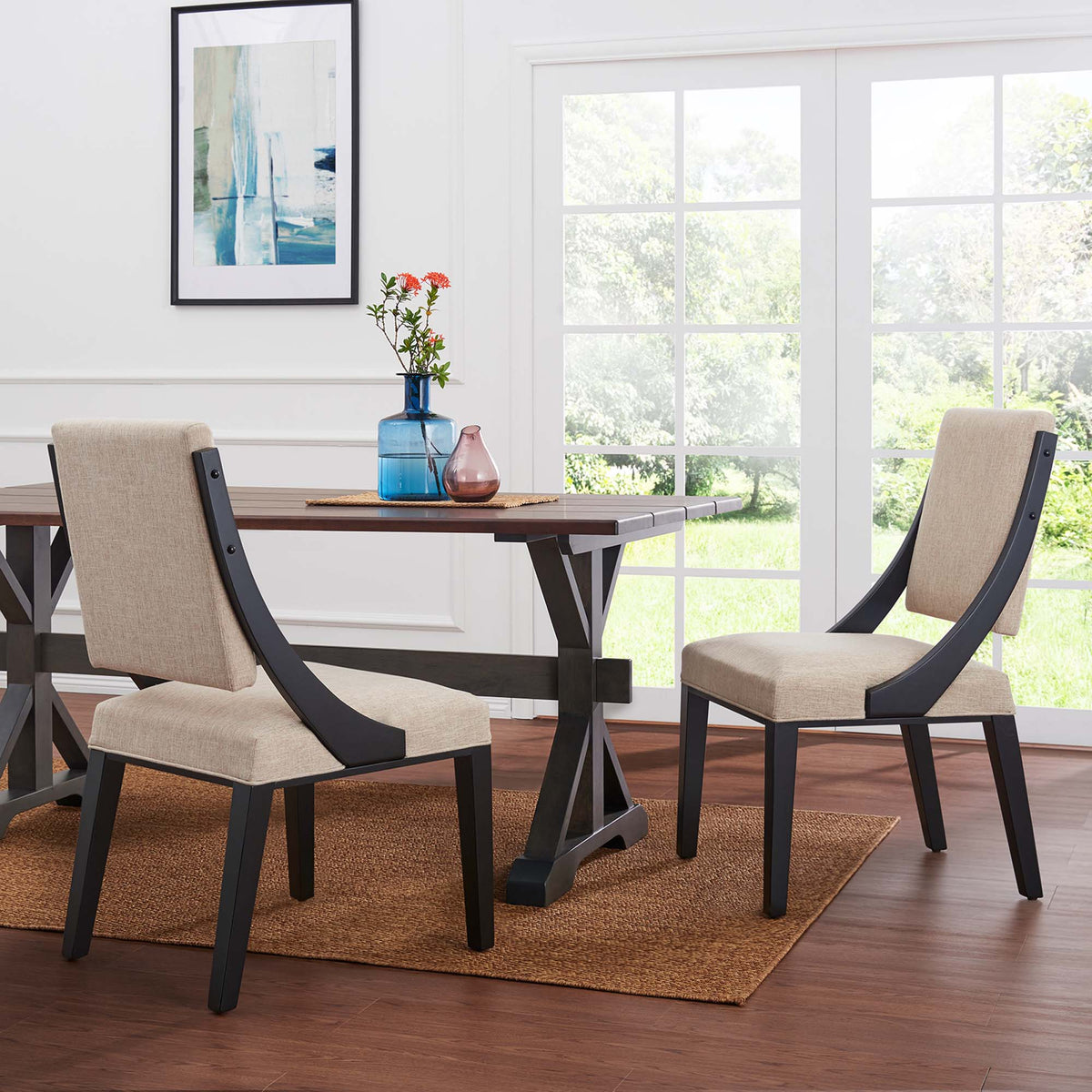 Cambridge Upholstered Fabric Dining Chairs Set of 2 by Modway, photo 7 of 16