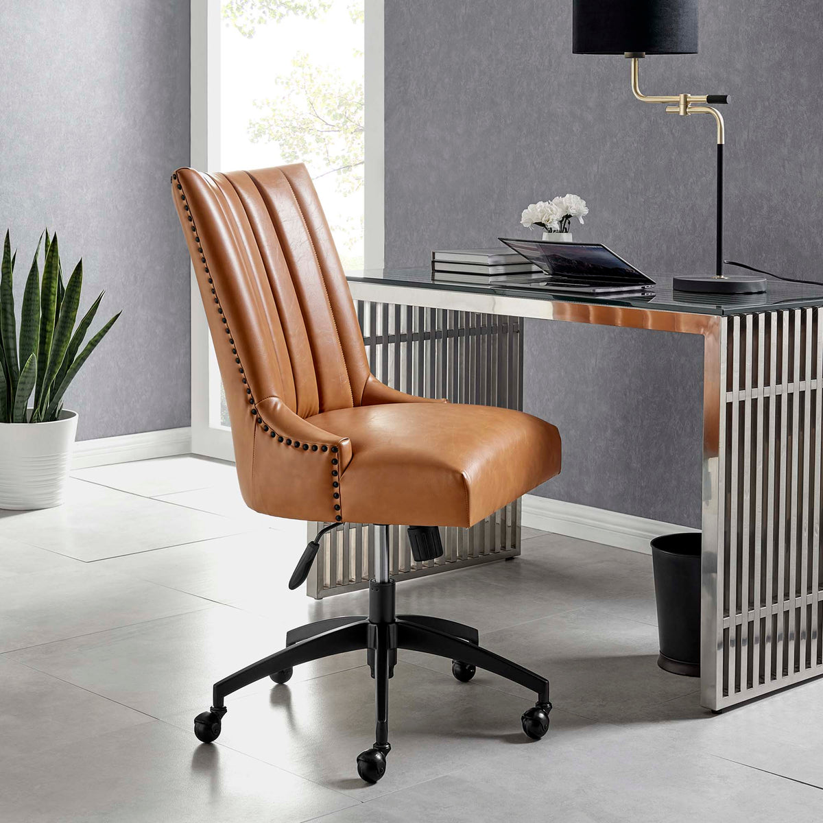 Empower Channel Tufted Vegan Leather Office Chair by Modway, photo 7 of 9
