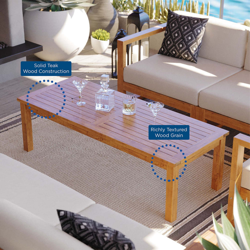 Upland 5-Piece Outdoor Patio Teak Wood Sectional Sofa Set by Modway, photo 15 of 19
