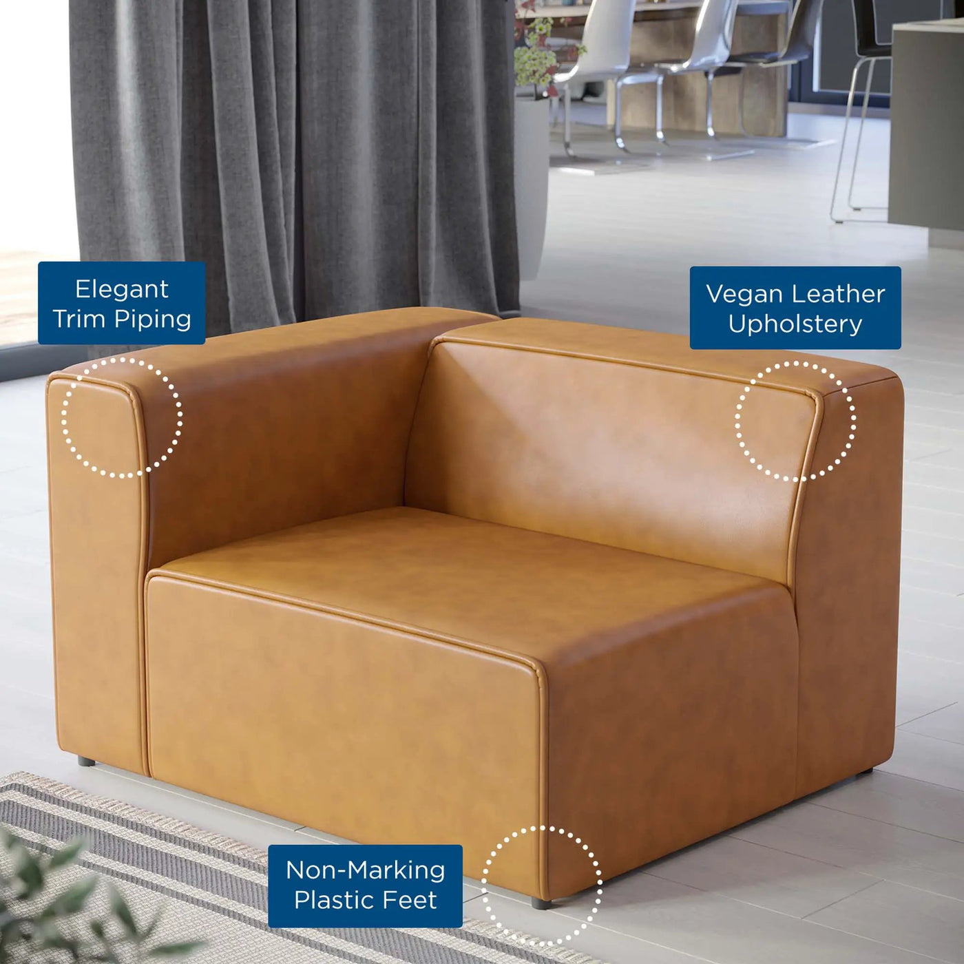 Mingle Vegan Leather Left-Arm Chair by Modway by HouseOfZazla
