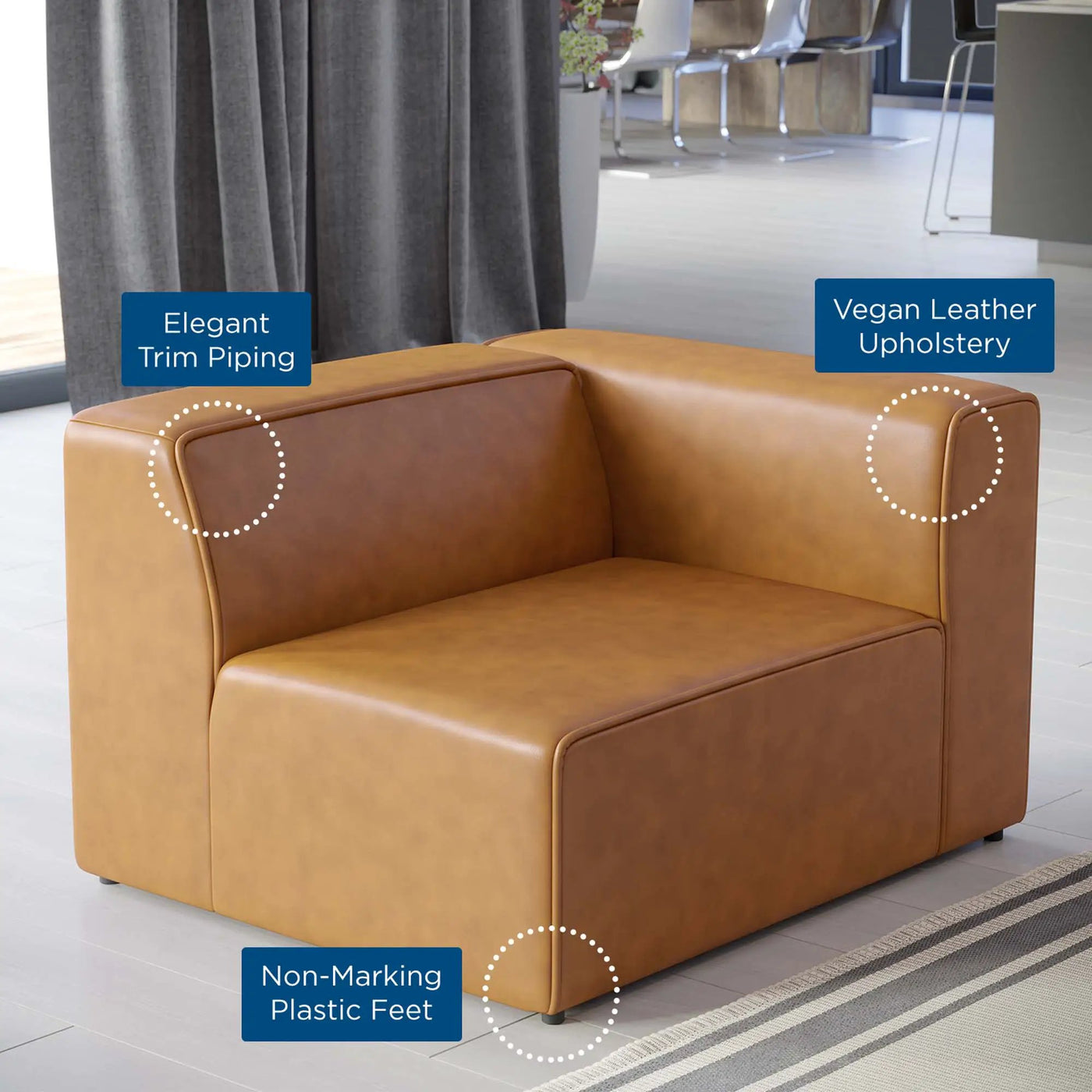 Mingle Vegan Leather Right-Arm Chair by Modway by HouseOfZazla