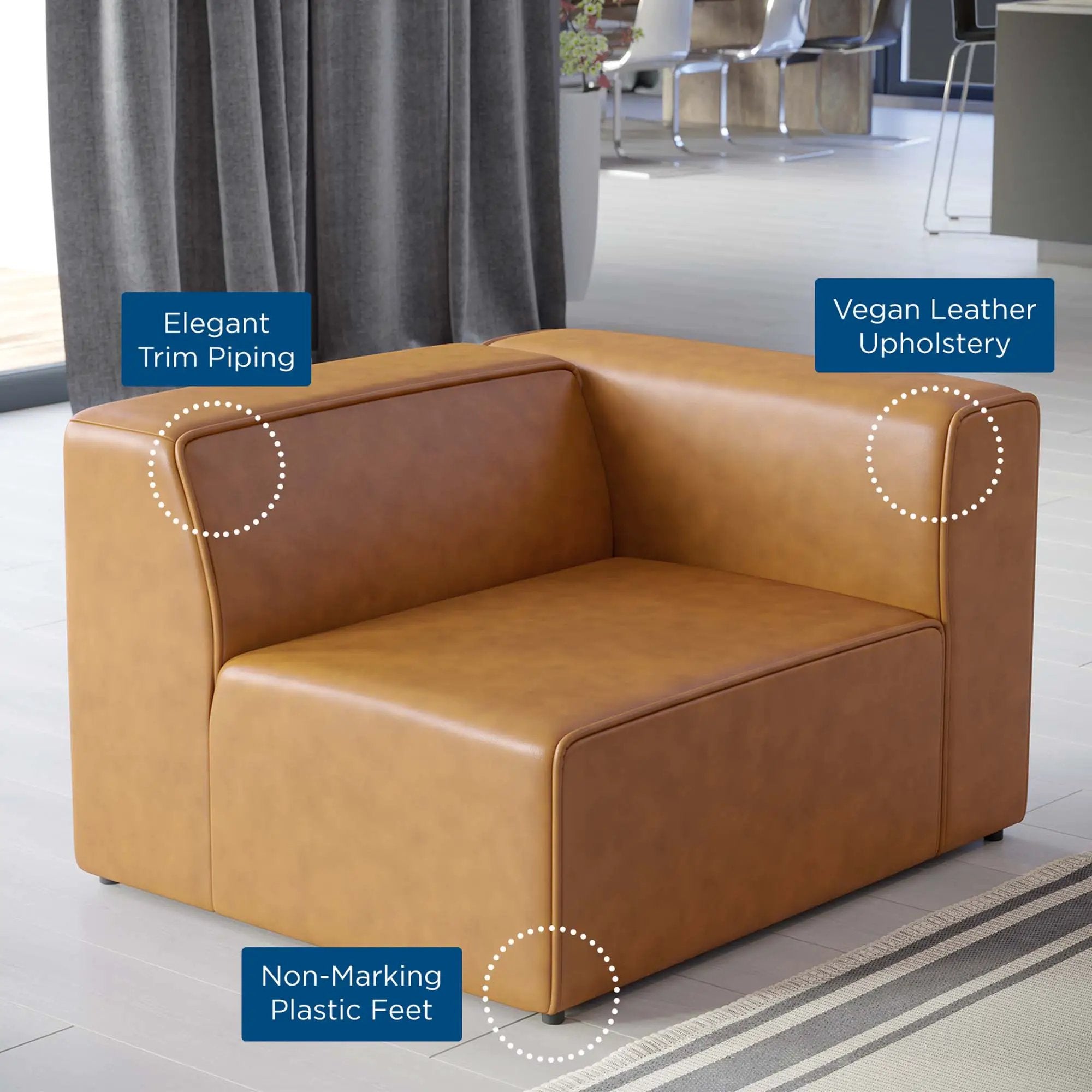 Mingle Vegan Leather Right-Arm Chair by Modway by HouseOfZazla