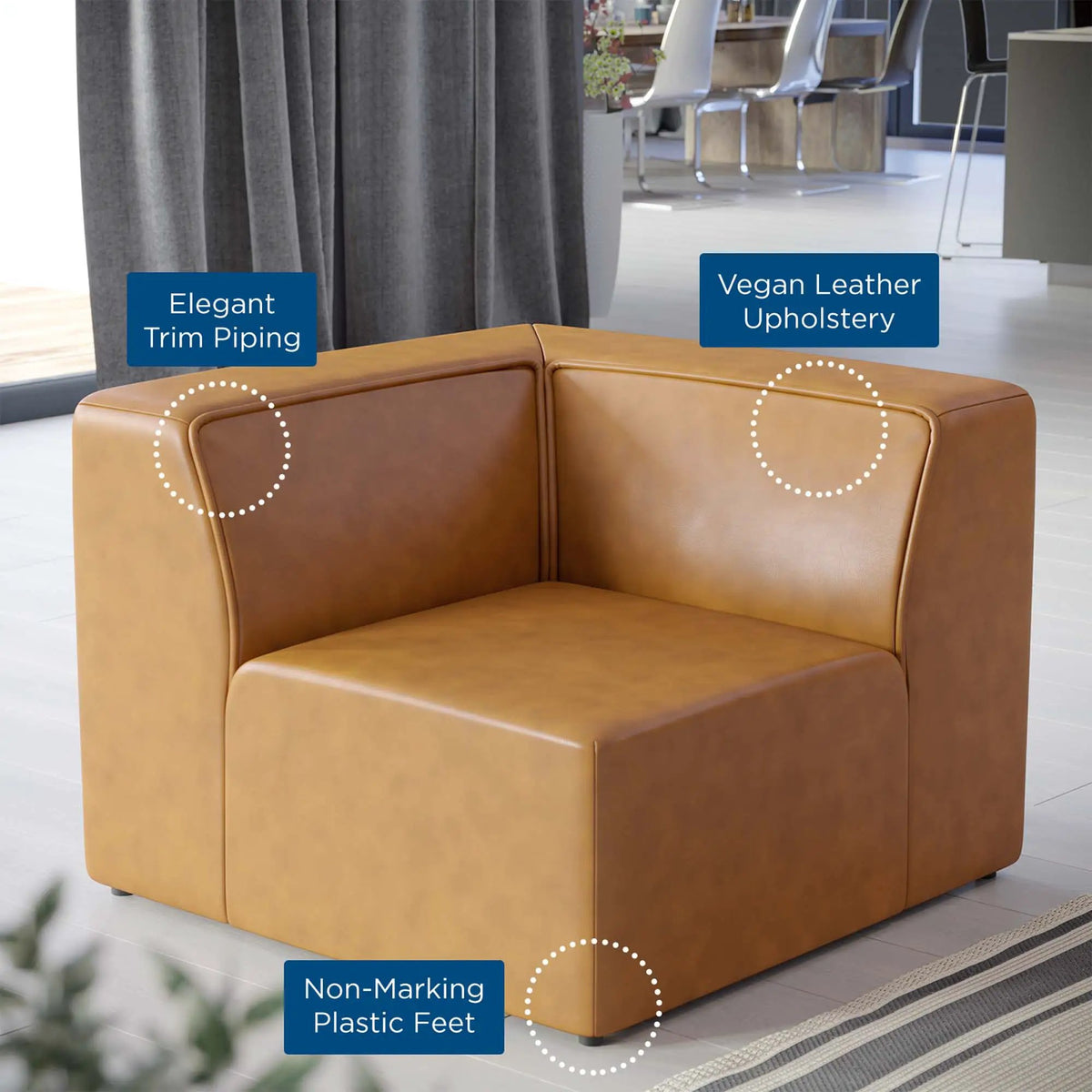 Mingle Vegan Leather Corner Chair by Modway by HouseOfZazla