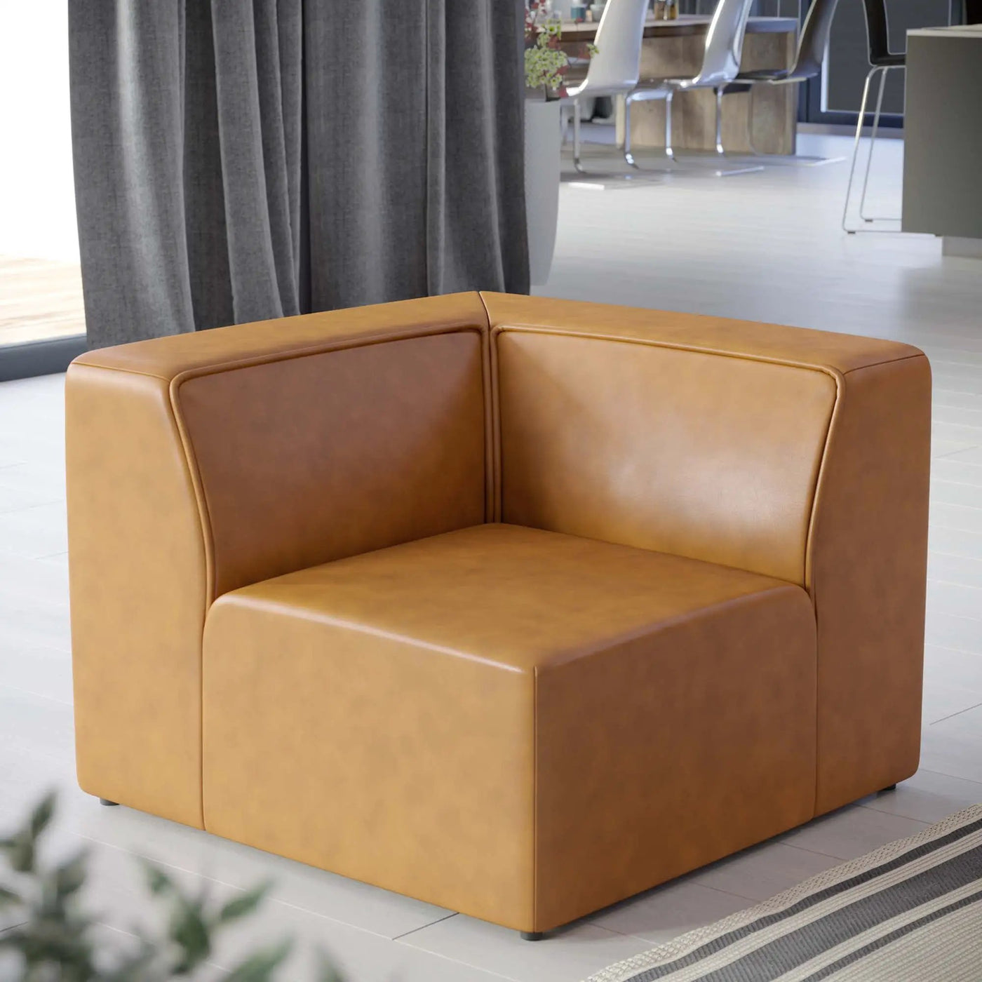 Mingle Vegan Leather Corner Chair by Modway by HouseOfZazla