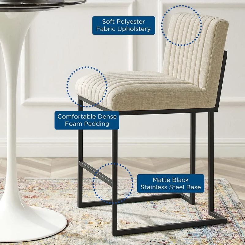 Indulge Channel Tufted Fabric Counter Stool by Modway by HouseOfZazla