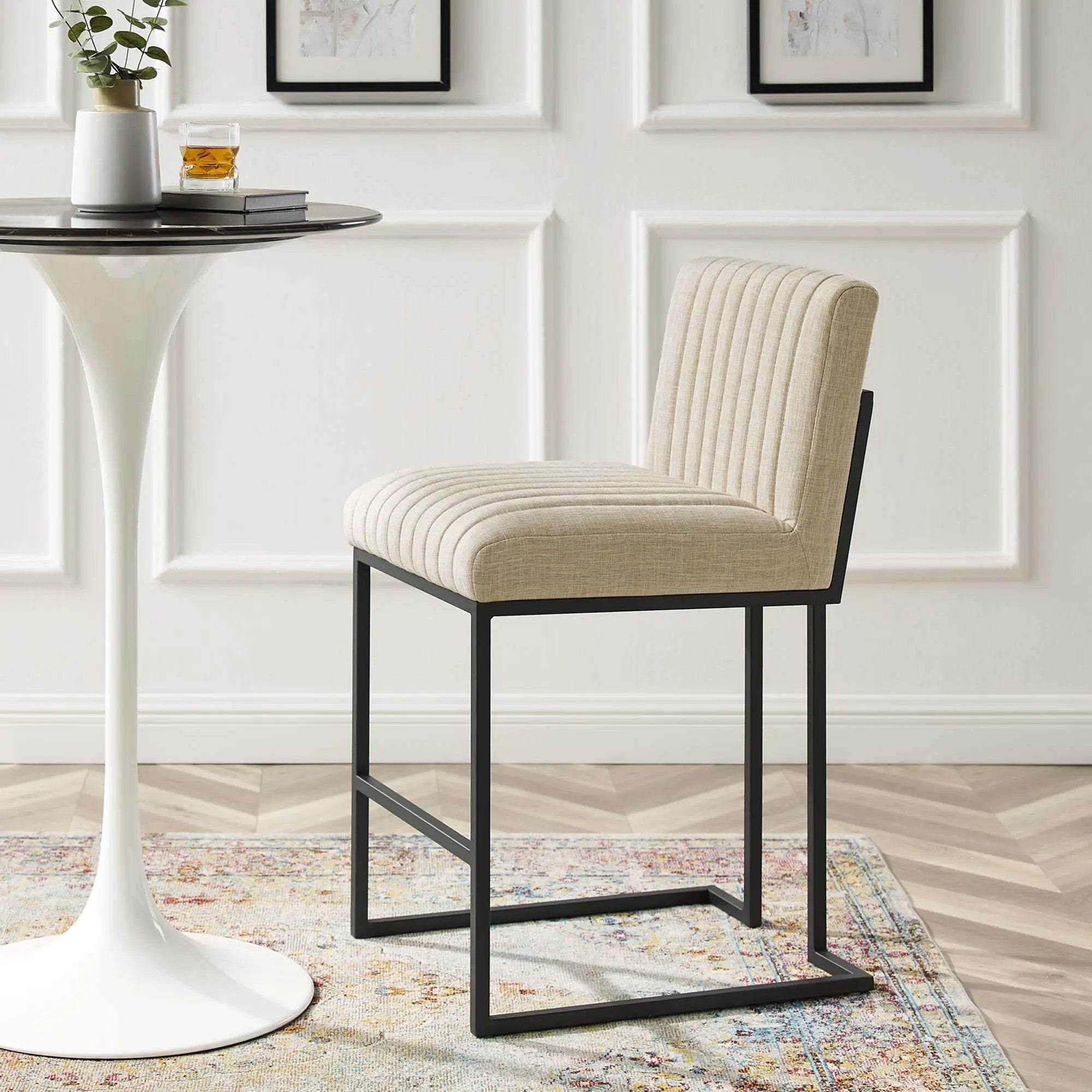 Indulge Channel Tufted Fabric Counter Stool by Modway by HouseOfZazla