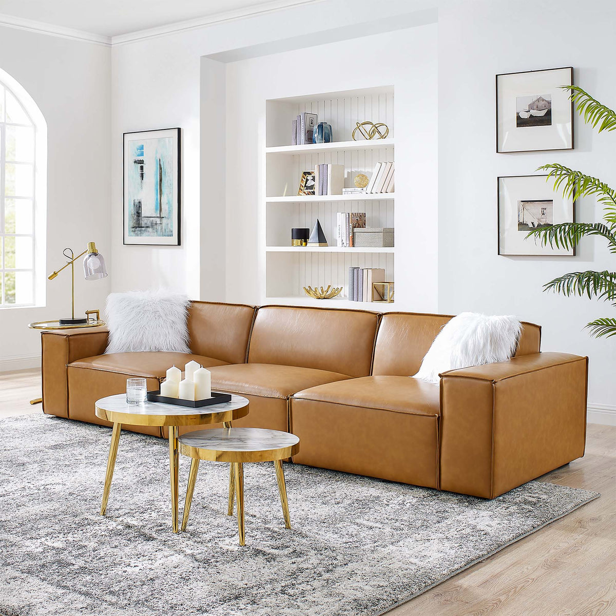 Restore 3-Piece Vegan Leather Sofa by Modway, photo 12 of 13