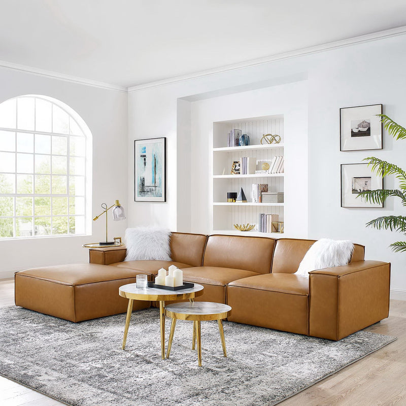Restore 4-Piece Vegan Leather Sectional Sofa by Modway, photo 13 of 14