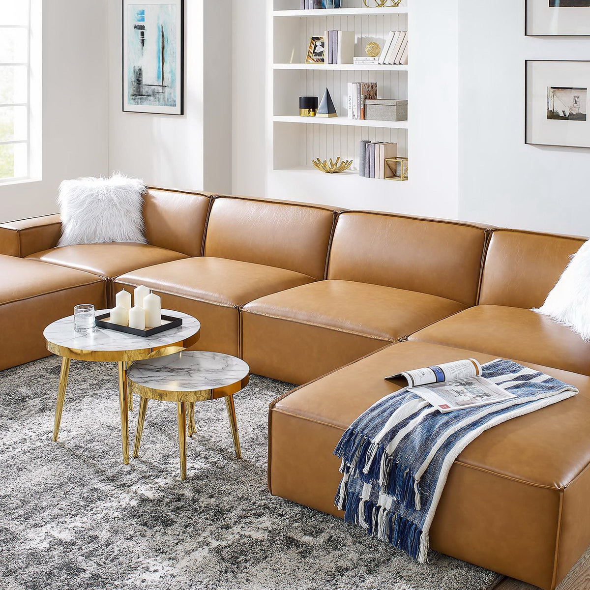 Restore 6-Piece Vegan Leather Sectional Sofa by Modway - EEI-4713, photo 15 of 15