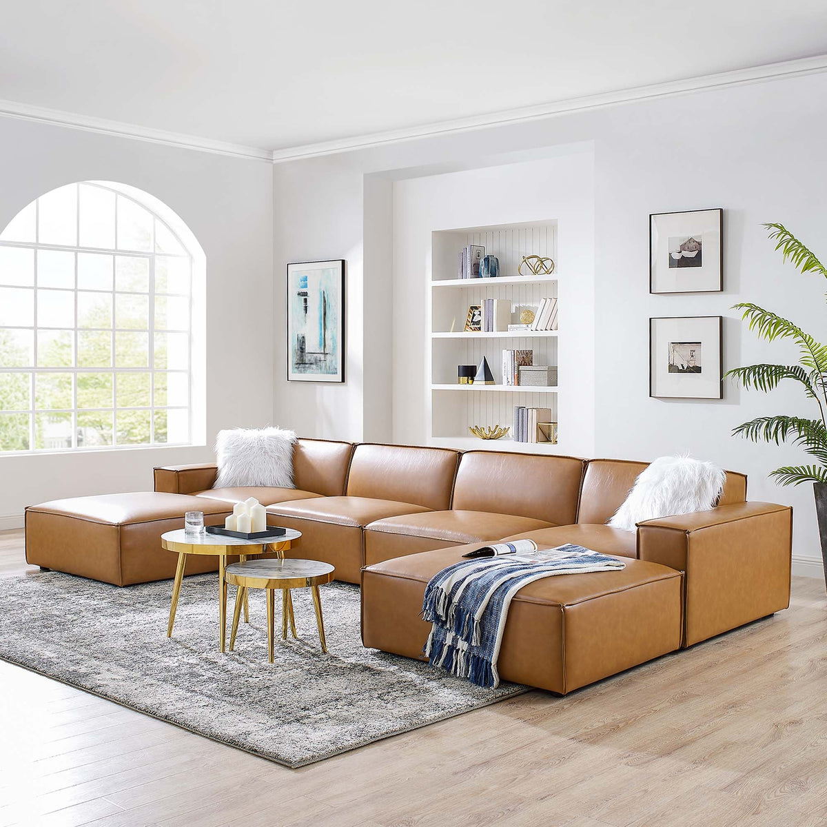 Restore 6-Piece Vegan Leather Sectional Sofa by Modway - EEI-4713, photo 13 of 15