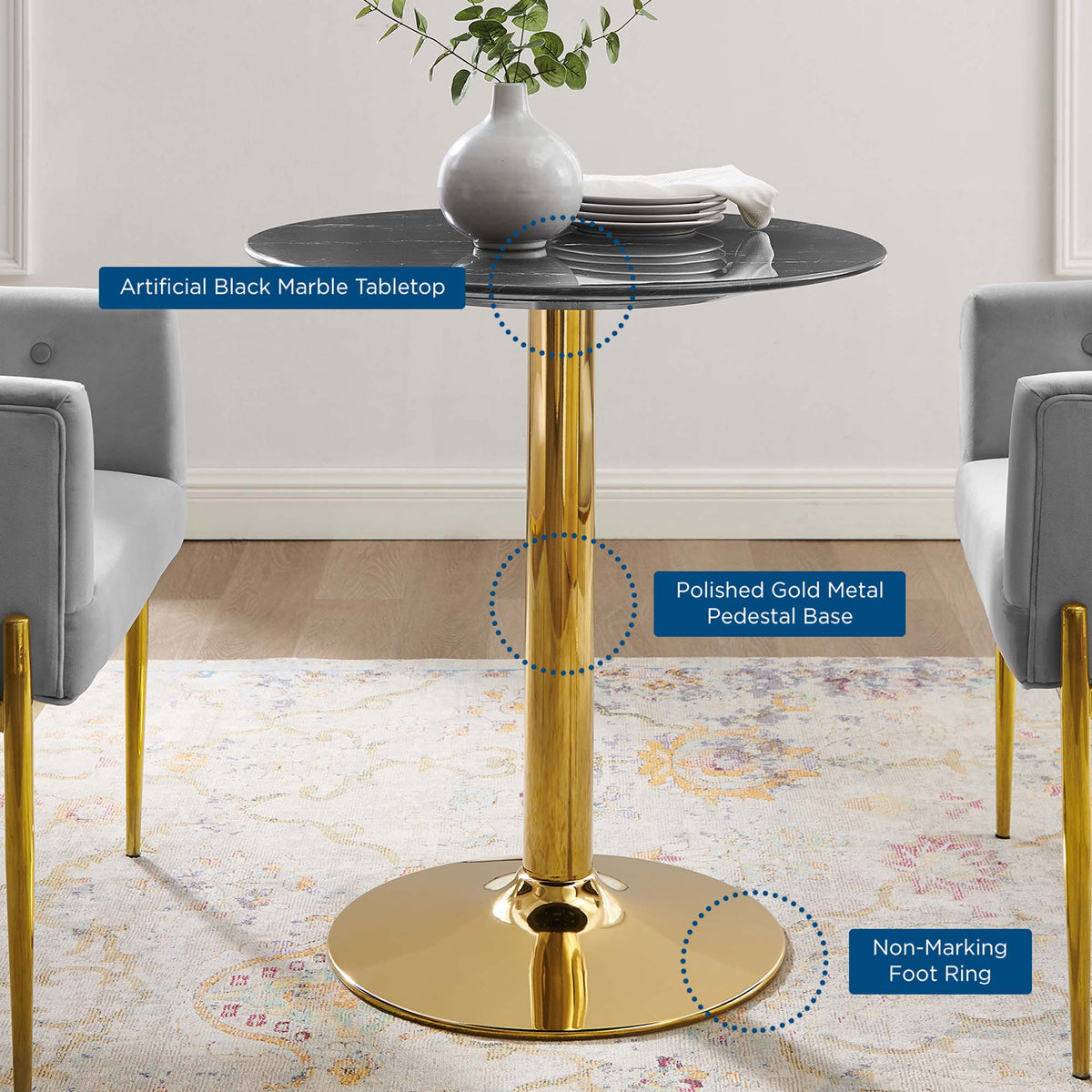 Verne Artificial Marble Dining Table by Modway, photo 11 of 36