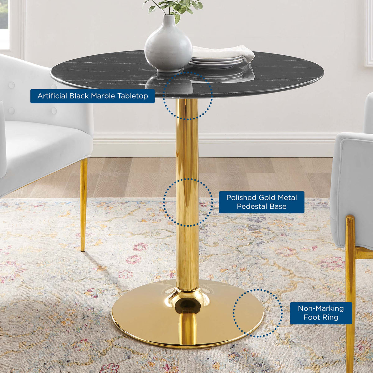 Verne Artificial Marble Dining Table by Modway, photo 24 of 36