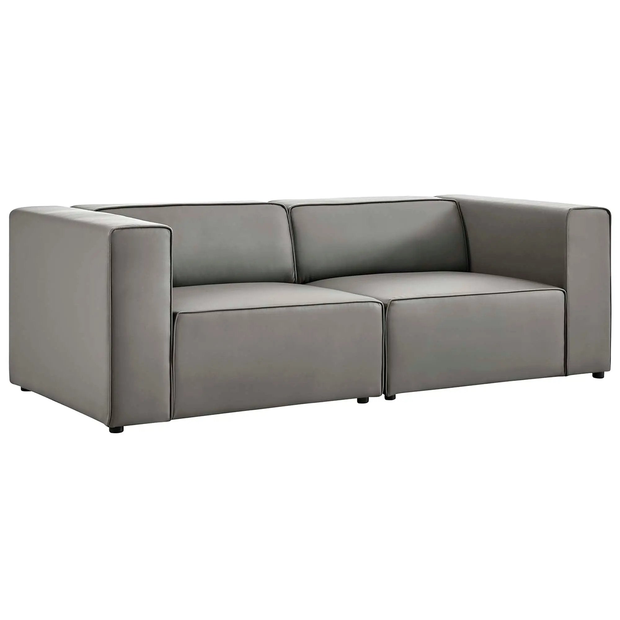Mingle 2-Piece Vegan Leather Sectional Sofa Loveseat by Modway by HouseOfZazla