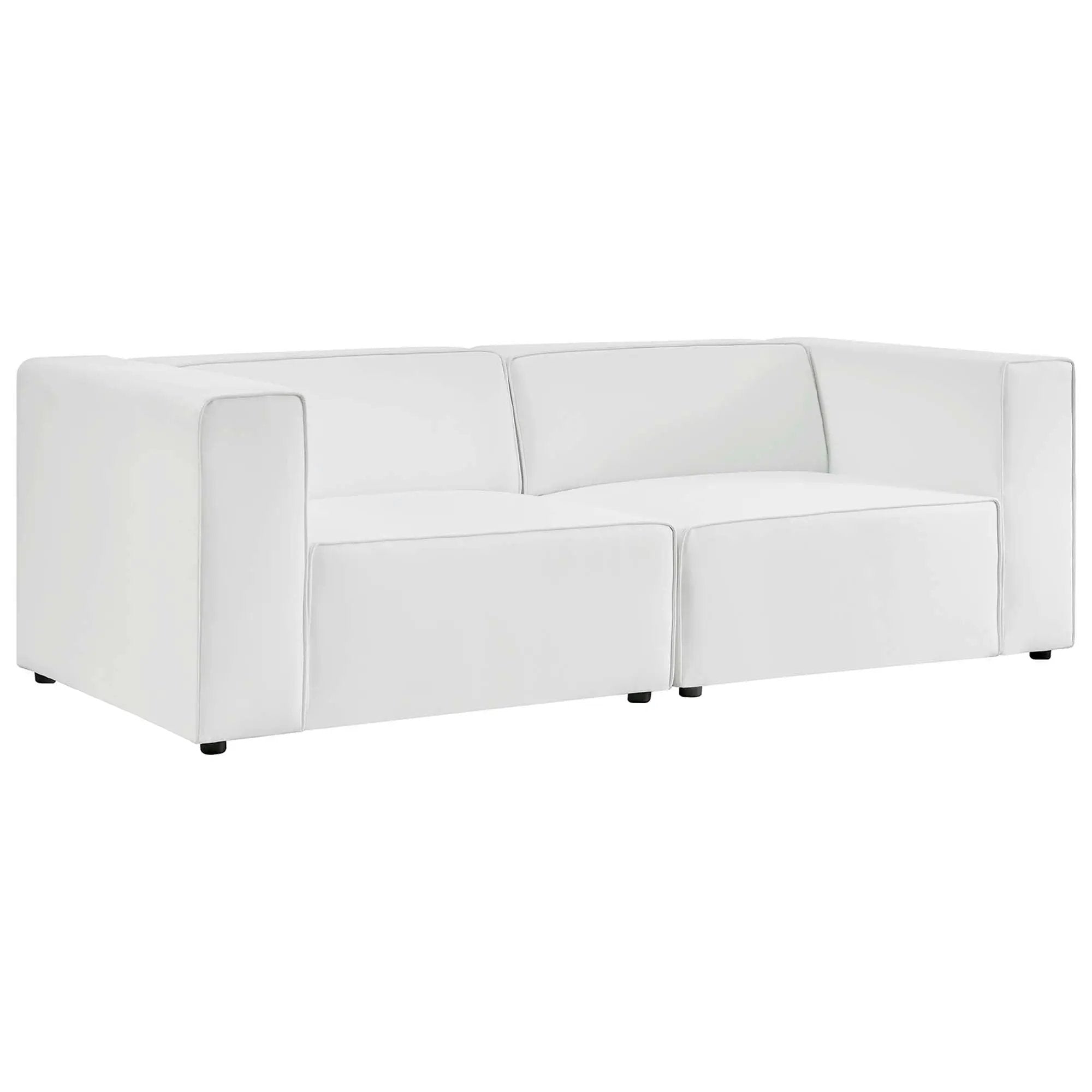 Mingle 2-Piece Vegan Leather Sectional Sofa Loveseat by Modway by HouseOfZazla