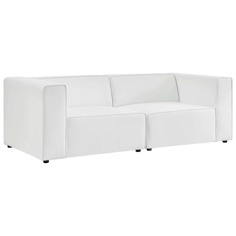 Mingle 2-Piece Vegan Leather Sectional Sofa Loveseat by Modway by HouseOfZazla