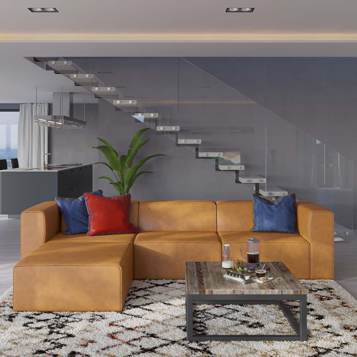 Mingle Vegan Leather Sofa and Ottoman Set by Modway, photo 12 of 13