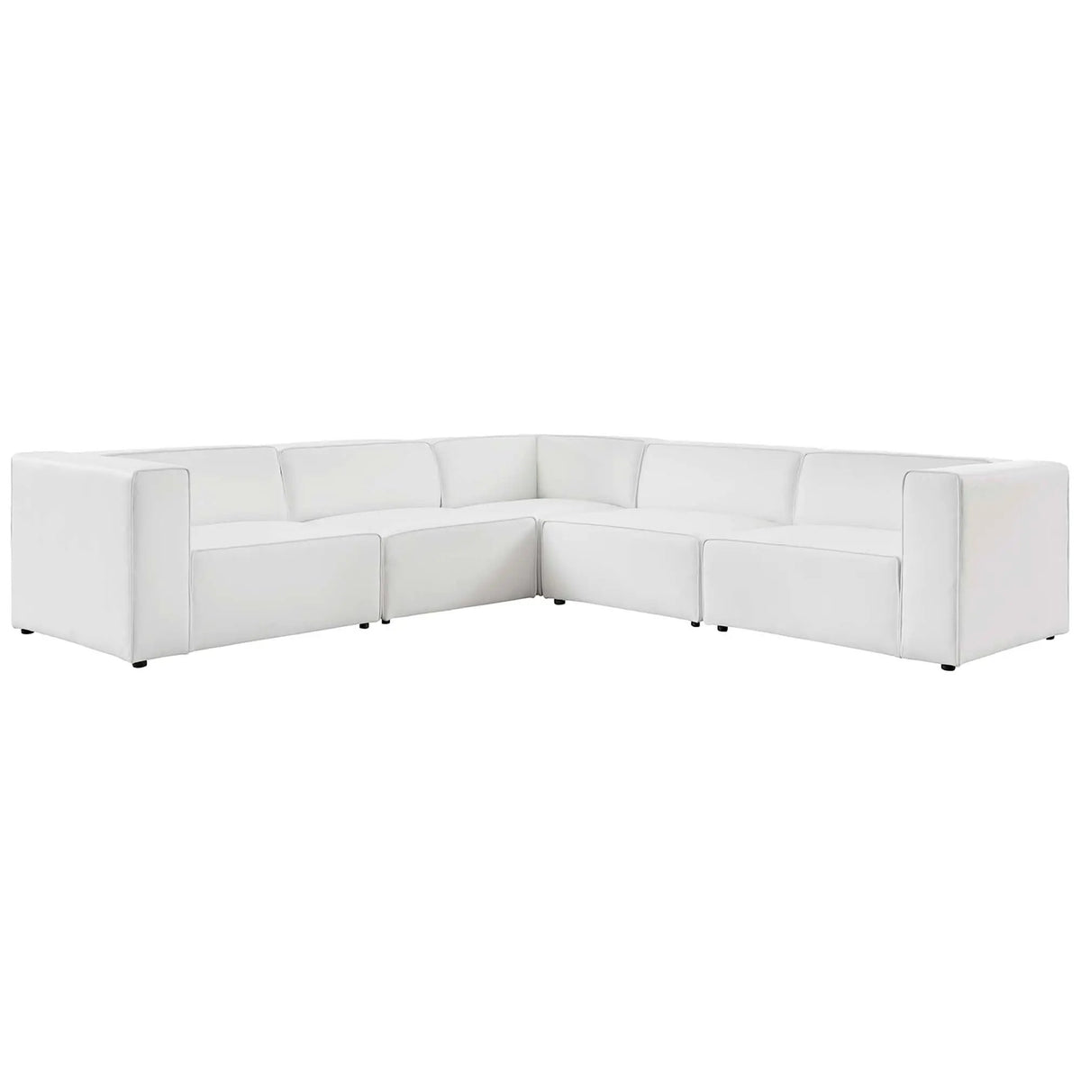 Mingle 5-Piece Vegan Leather Sectional Sofa by Modway by HouseOfZazla