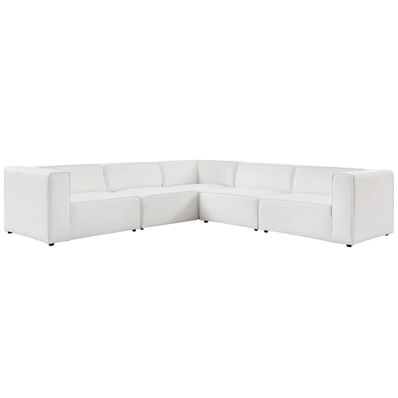 Mingle 5-Piece Vegan Leather Sectional Sofa by Modway by HouseOfZazla