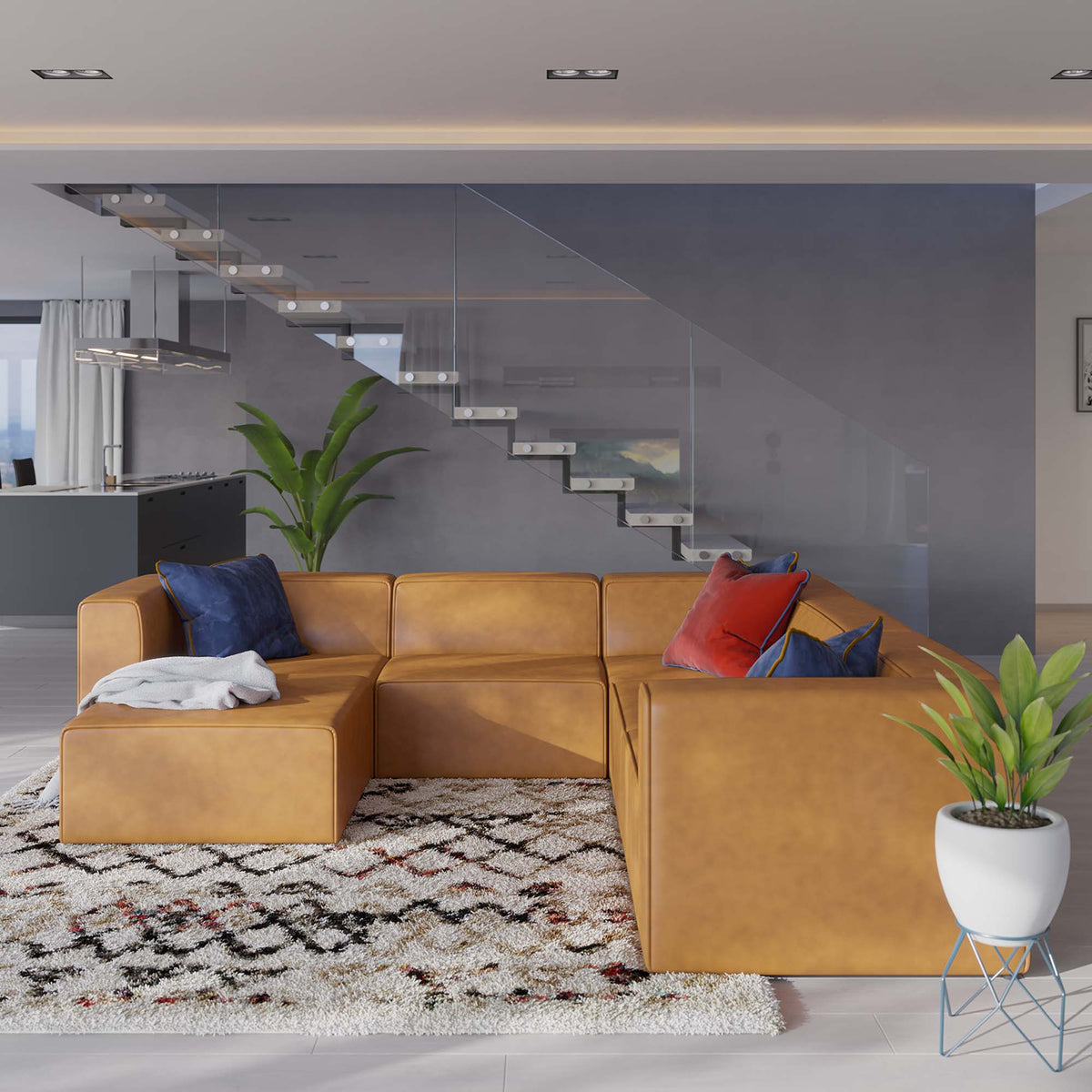 Mingle 6-Piece Vegan Leather Furniture Set by Modway, photo 13 of 14