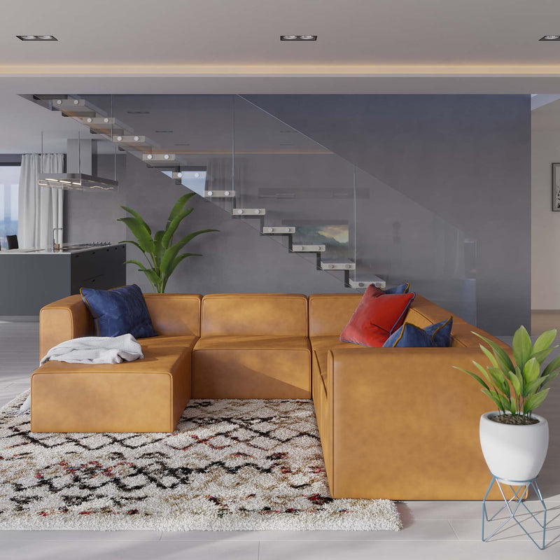 Mingle 6-Piece Vegan Leather Furniture Set by Modway, photo 13 of 14