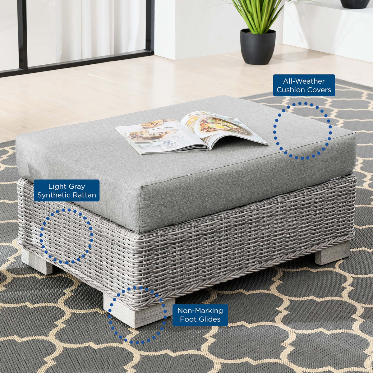 Conway Outdoor Patio Wicker Rattan Ottoman by Modway, photo 8 of 16