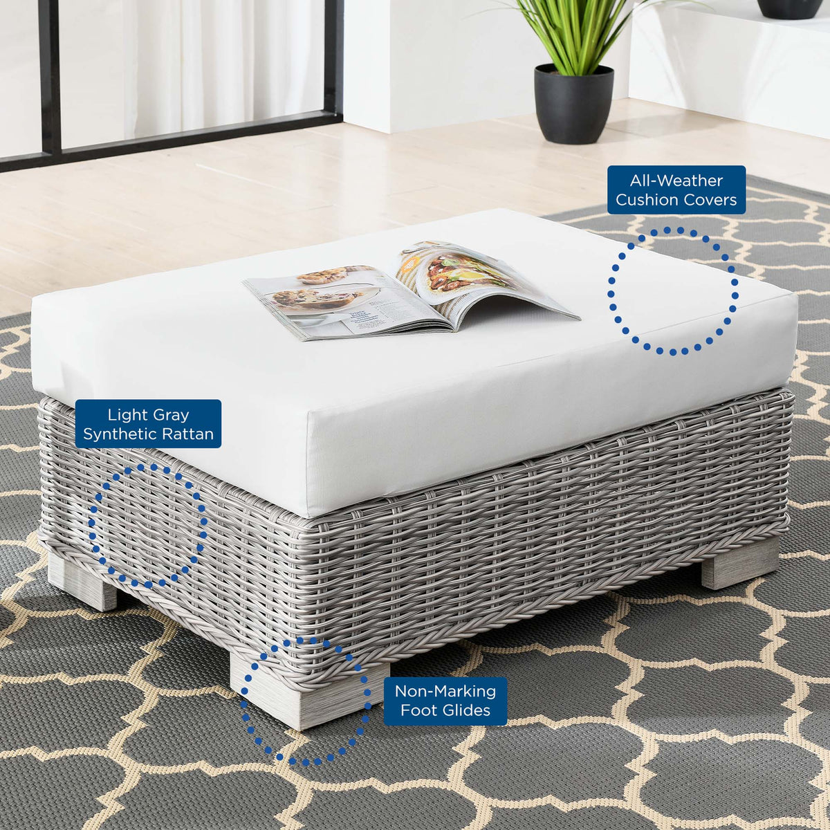 Conway Outdoor Patio Wicker Rattan Ottoman by Modway, photo 16 of 16