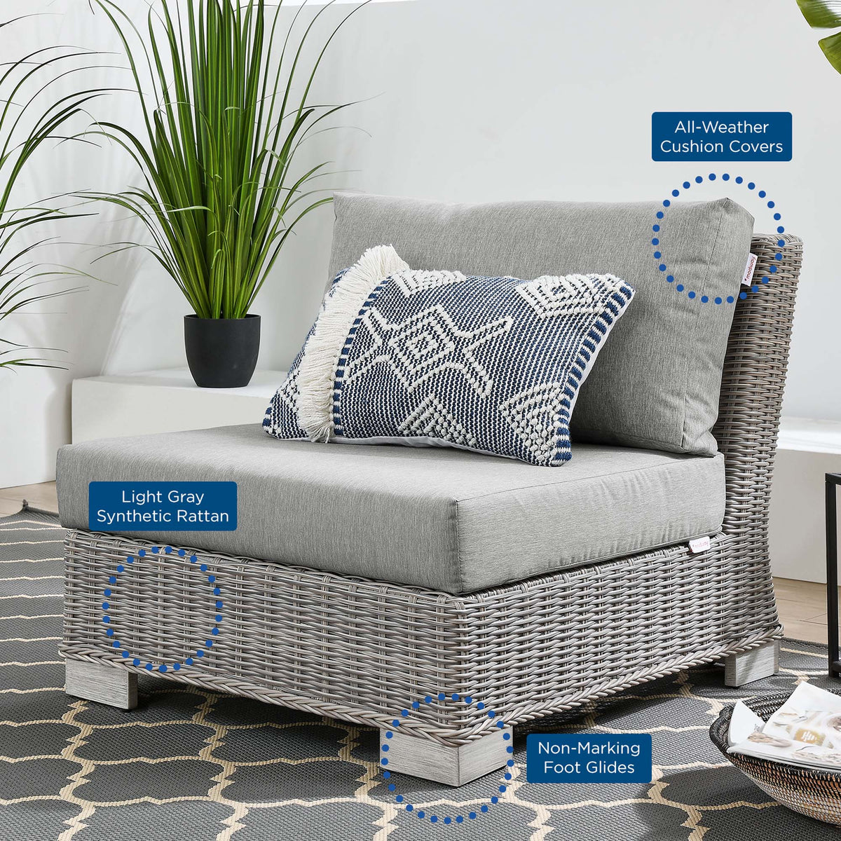 Conway Outdoor Patio Wicker Rattan Armless Chair by Modway, photo 7 of 7