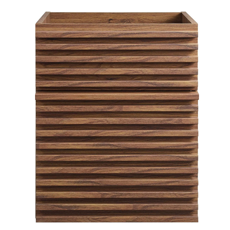 Render 18" Wall-Mount Bathroom Vanity Cabinet (Walnut) by Modway by HouseOfZazla