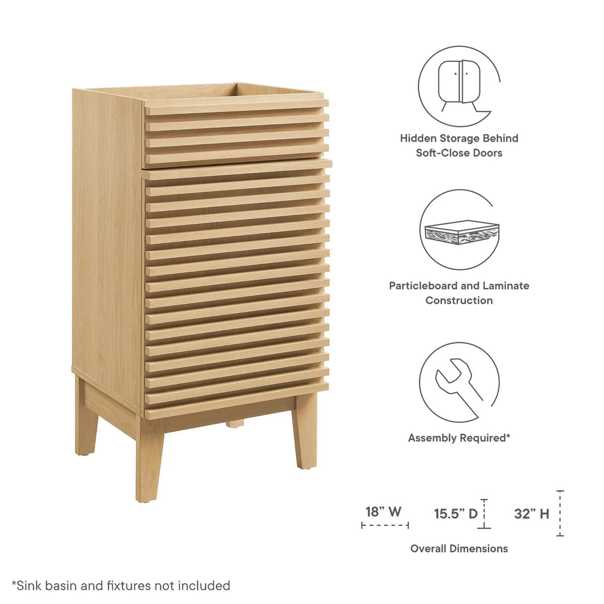 Render 18" Bathroom Vanity Cabinet by Modway by HouseOfZazla
