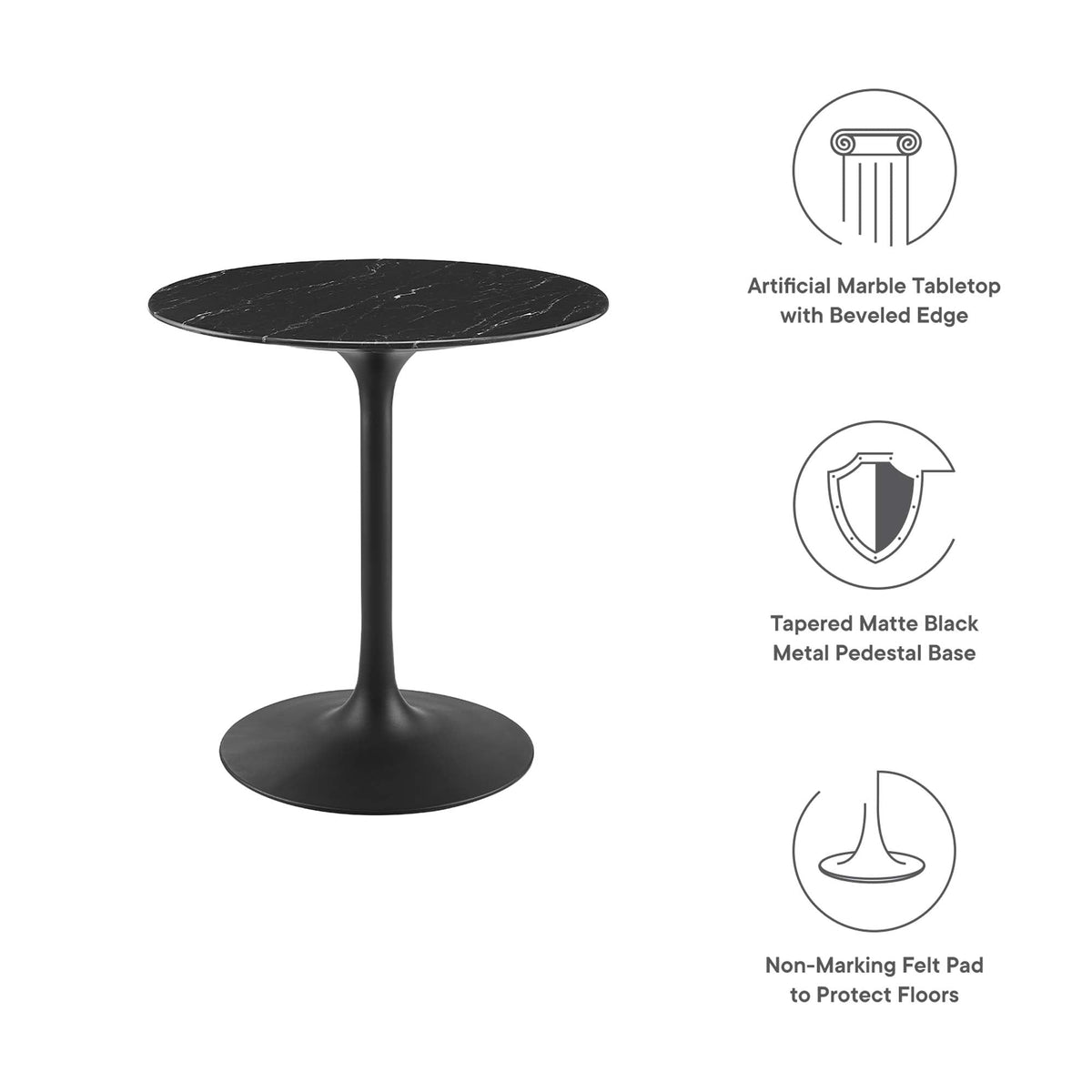 Lippa Round Faux Marble Dining Table by Modway, photo 23 of 62