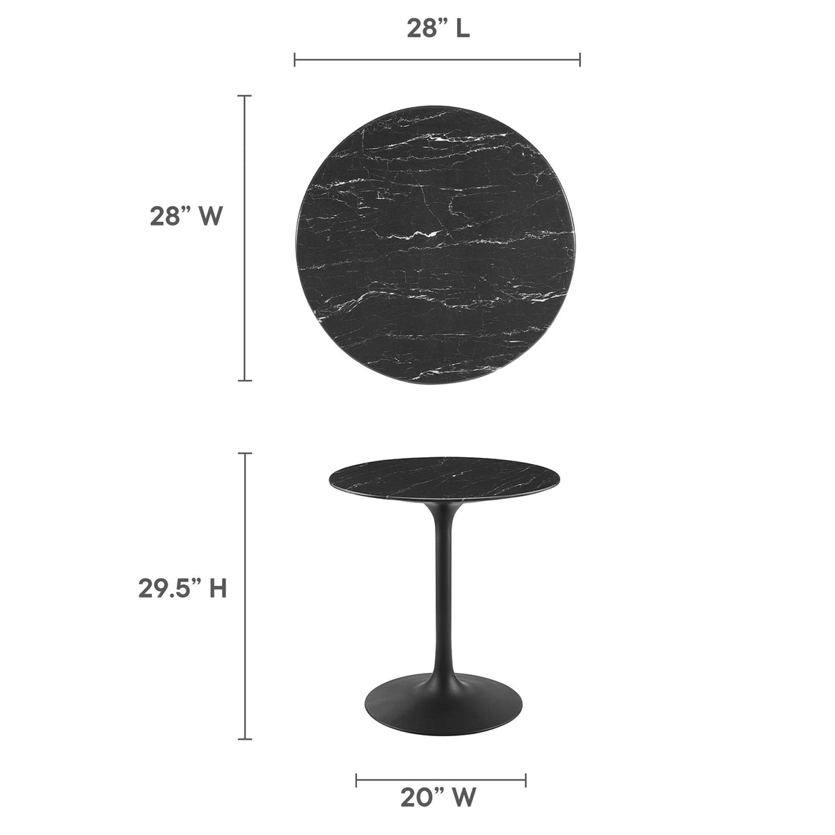 Lippa Round Faux Marble Dining Table by Modway, photo 24 of 62