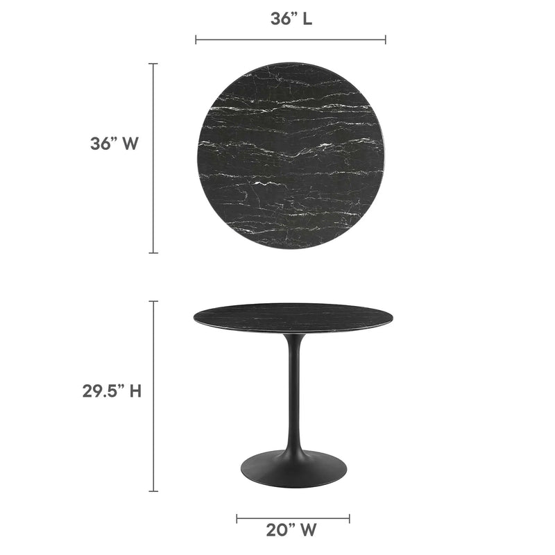 Lippa 36" Round Faux Marble Dining Table by Modway by HouseOfZazla