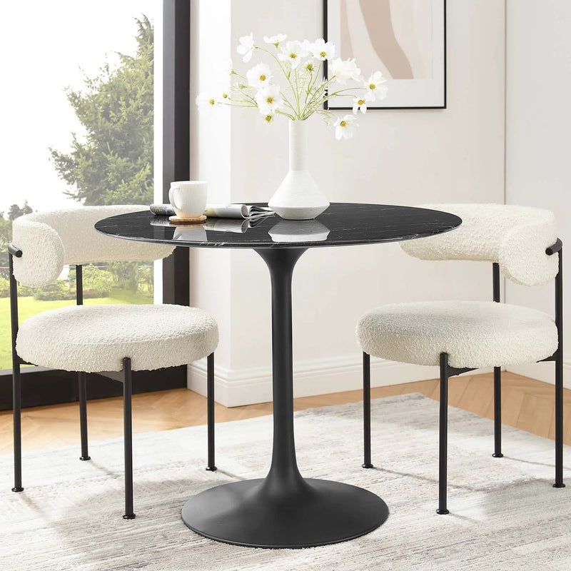 Lippa 36" Round Faux Marble Dining Table by Modway by HouseOfZazla