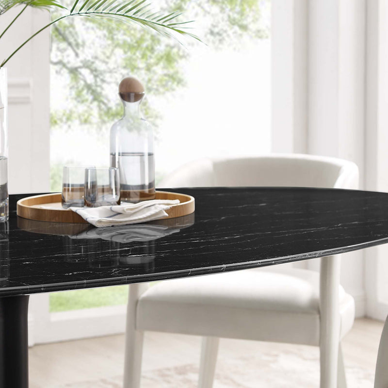 Lippa 78" Oval Faux Marble Dining Table by Modway - EEI-4889, photo 7 of 7