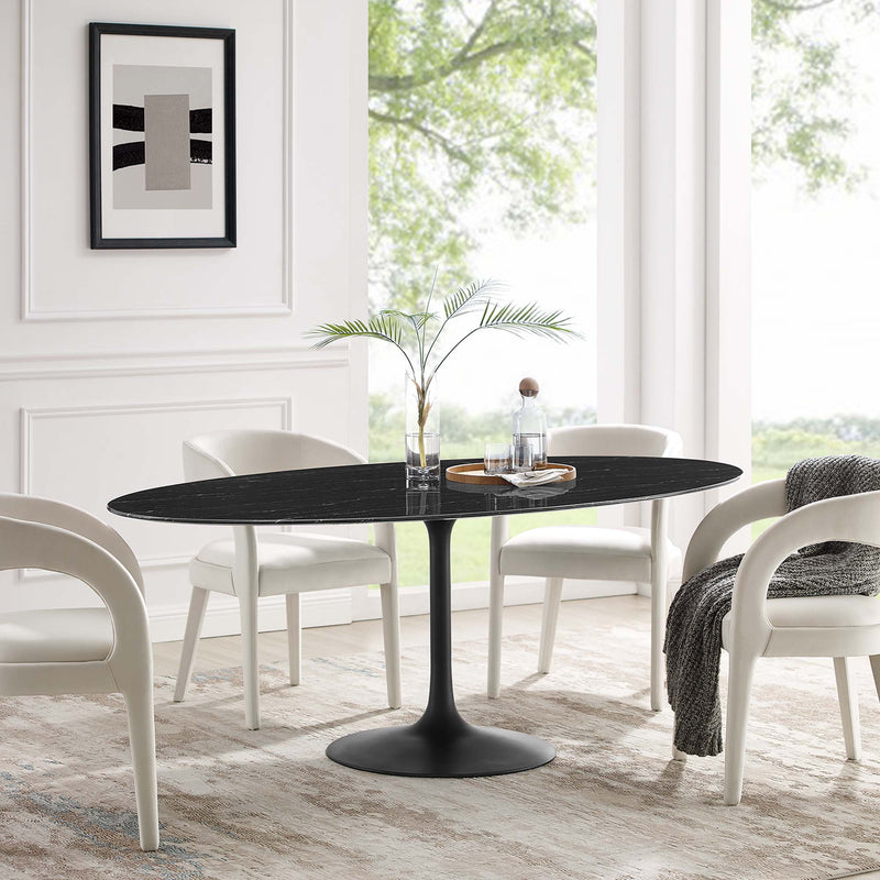 Lippa 78" Oval Faux Marble Dining Table by Modway - EEI-4889, photo 6 of 7