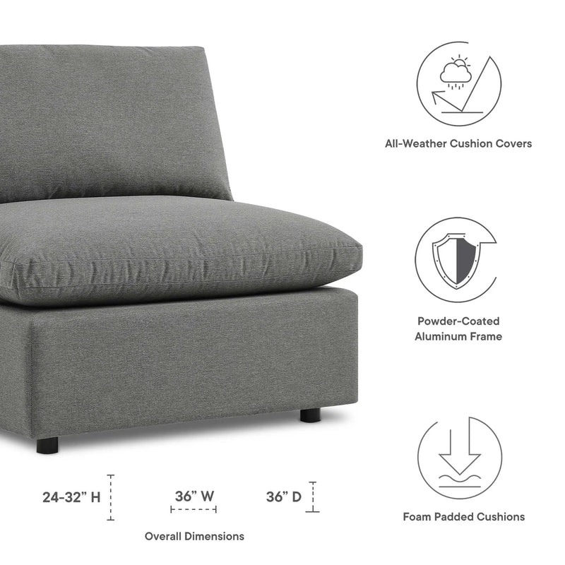 Commix Overstuffed Outdoor Patio Armless Chair by Modway by HouseOfZazla