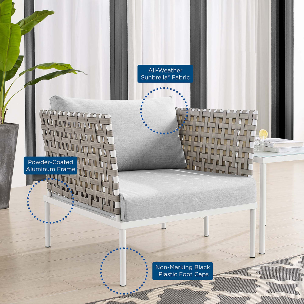 Harmony Sunbrella® Basket Weave Outdoor Patio Aluminum Armchair by Modway, photo 16 of 16
